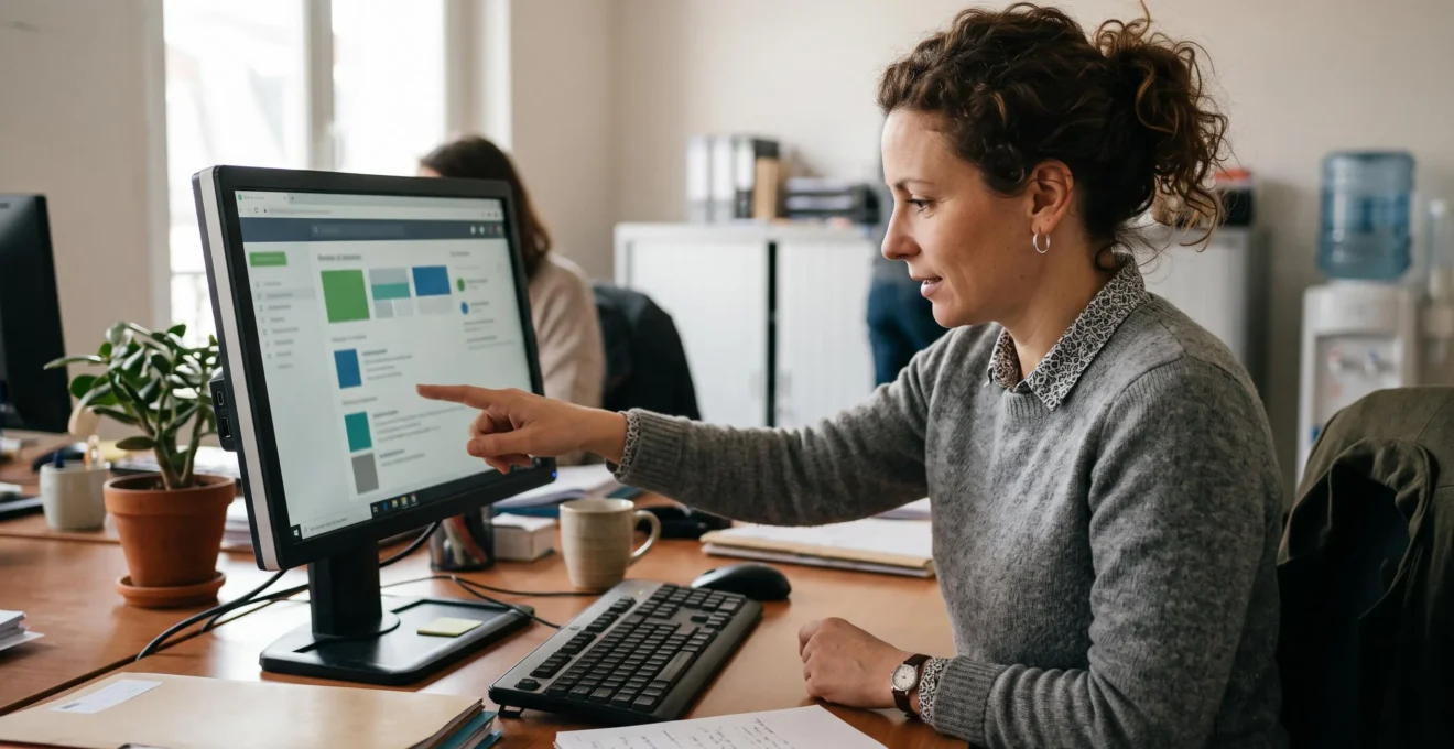 Salarié utilisant un terminal de pointage à l’entrée d’un lieu de travail